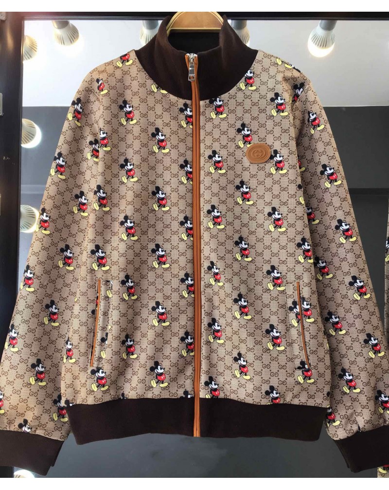 グッチ ディズニーミッキーコラボアップセット可愛いお洒落ファッションスウェットコートパンツセット
